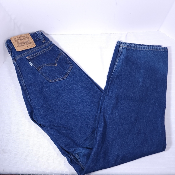 Vintage Levi Strauss Relaxed Fit Tappered Leg Men's Jeans Size 34 X 34 Dark Blue - Picture 12 of 12